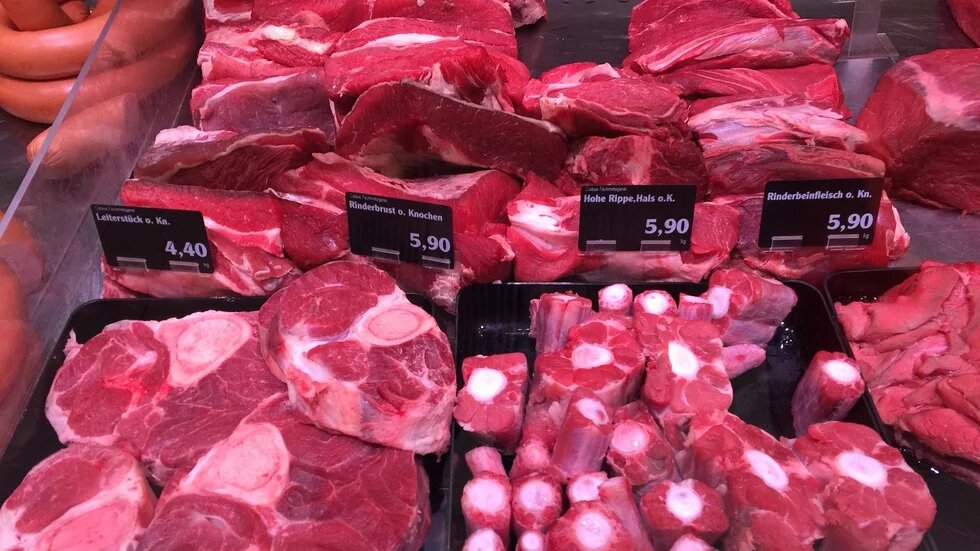 Meat counter Meat counter with red meat